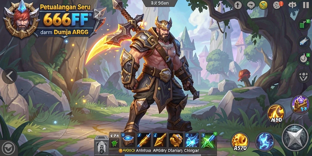 Screenshot gameplay <strong>666FF</strong> menampilkan pertempuran epik di dunia ARPG.