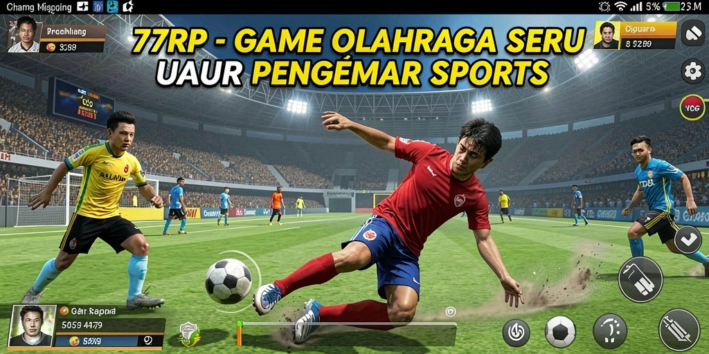 Screenshot utama 77RP menampilkan aksi intens dari pertandingan olahraga.