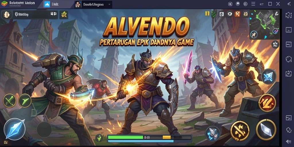 Tangkapan layar menampilkan aksi pertarungan seru di ALVENDO.