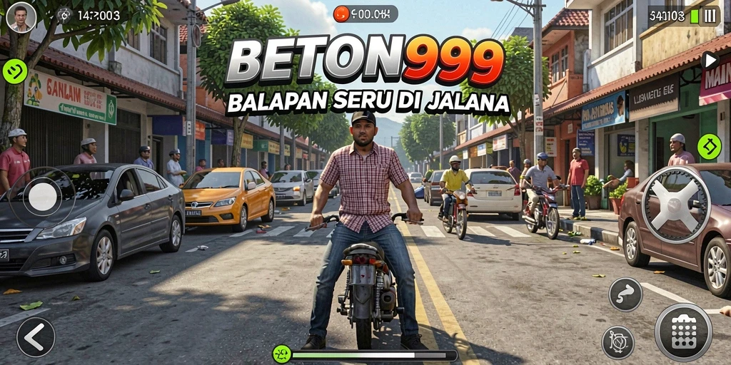 Gameplay balapan seru dengan mobil kustomisasi.