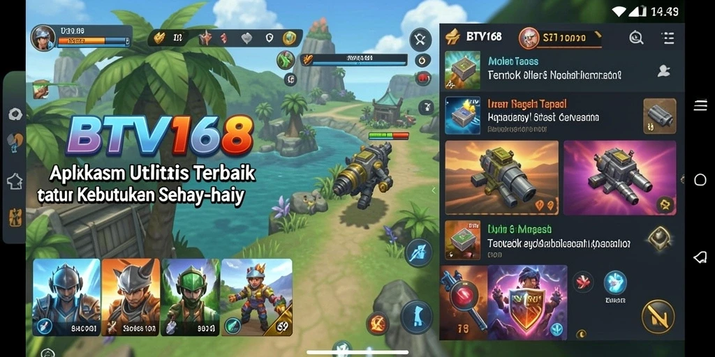 Tampilan antarmuka aplikasi BTV168 yang sederhana dan fungsional.