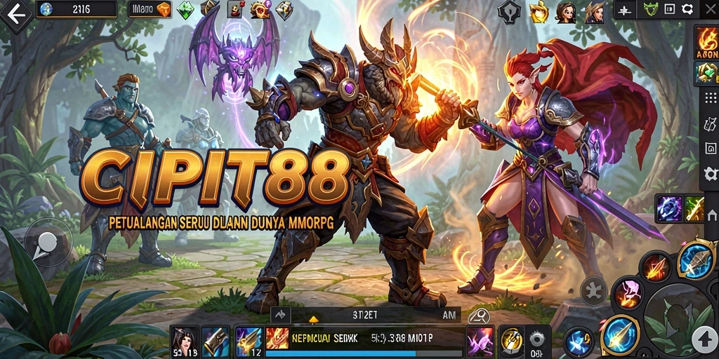 Tangkapan layar utama CIPIT88 menampilkan aksi seru dalam gameplay MMORPG.