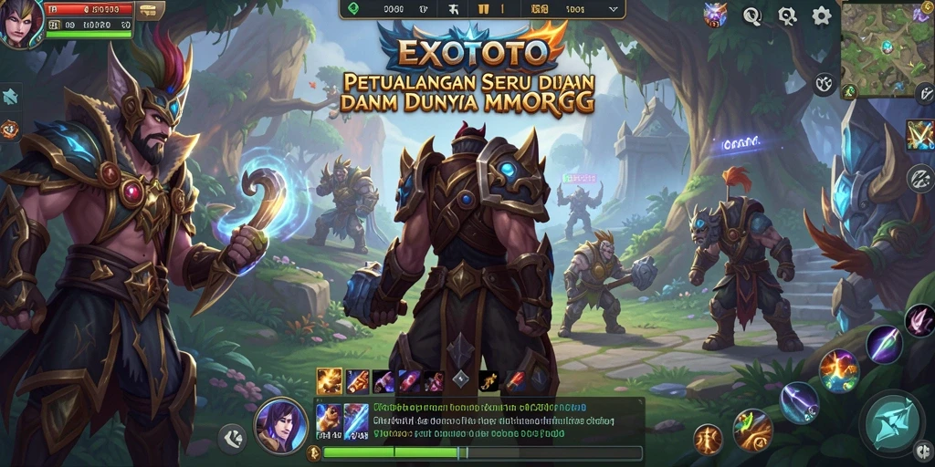 Tampilan gameplay menakjubkan dari EXOTOTO dengan pertempuran seru.