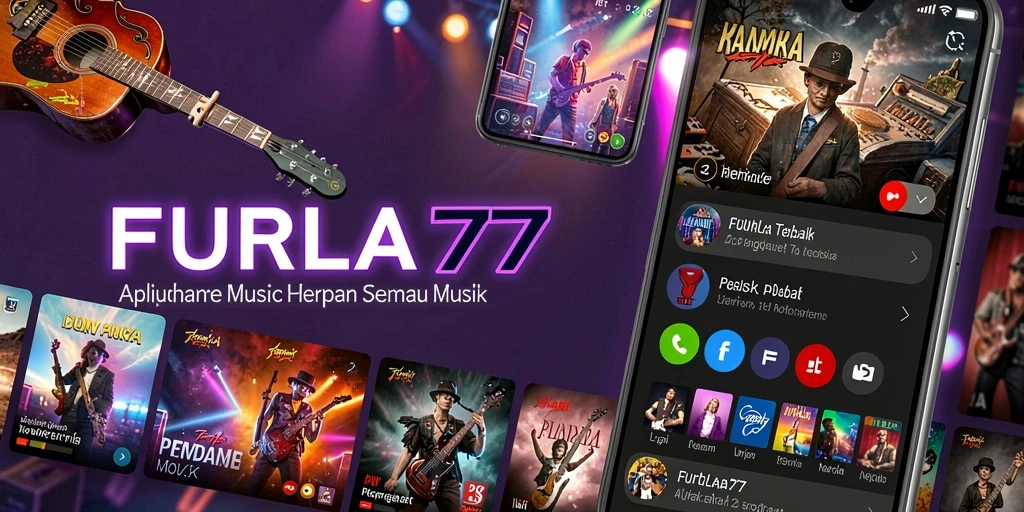 Screenshot FURLA77 menampilkan tampilan interaktif pengalaman musik.