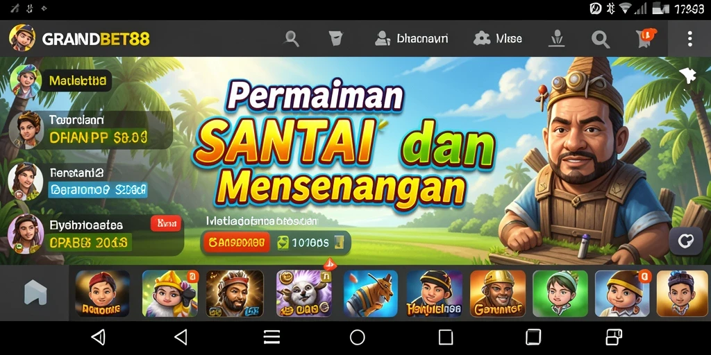 Tampilan gameplay seru dan berwarna-warni dari GRANDBET88.