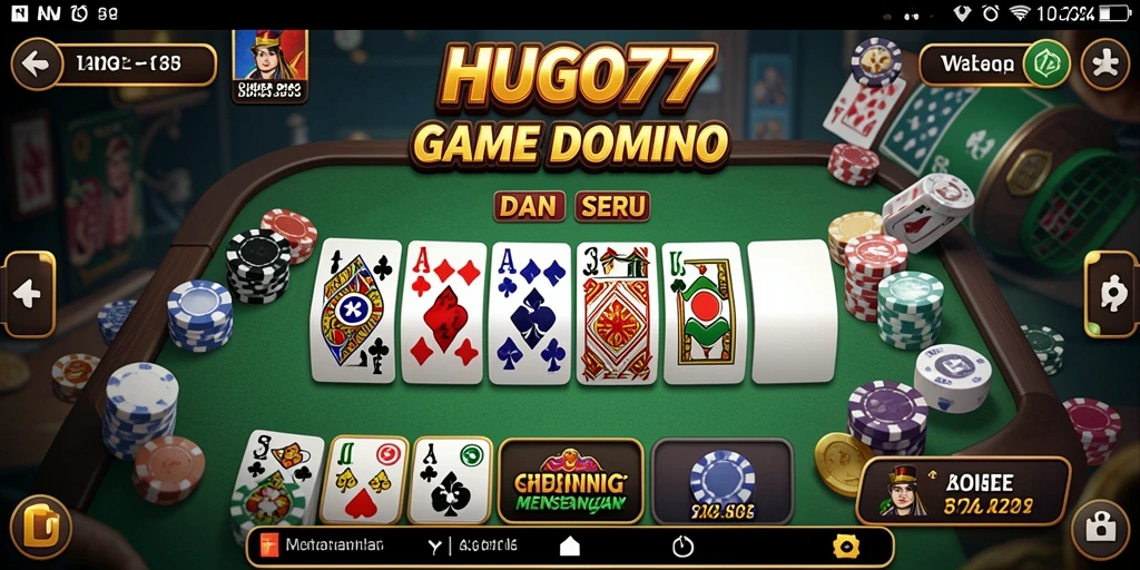 Tampilan gameplay Domino yang seru di HUGO77.