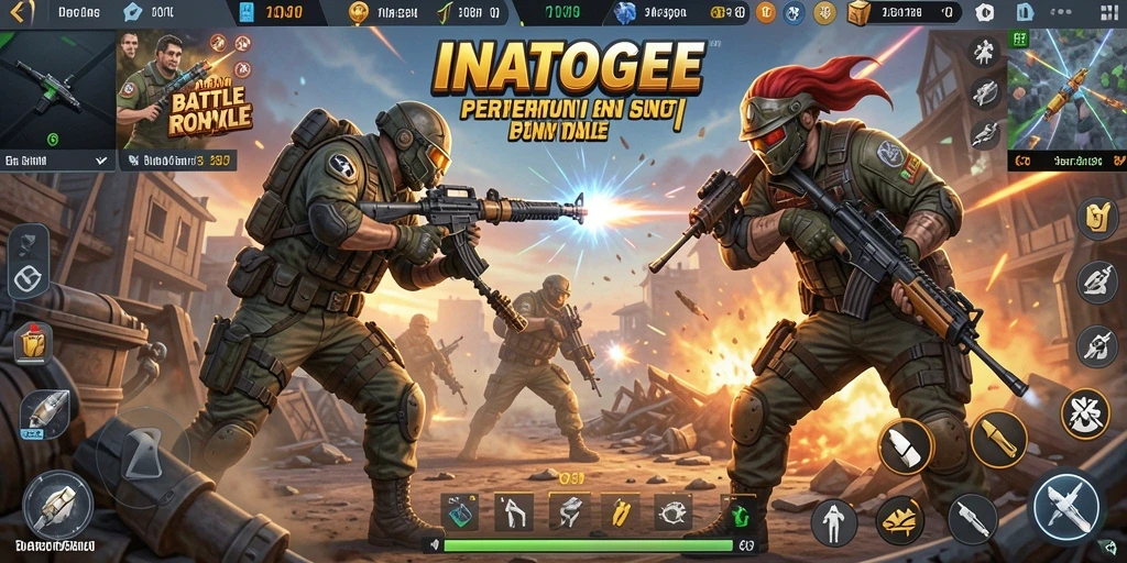 Tampilan gameplay seru di arena Battle Royale INATOGEL.