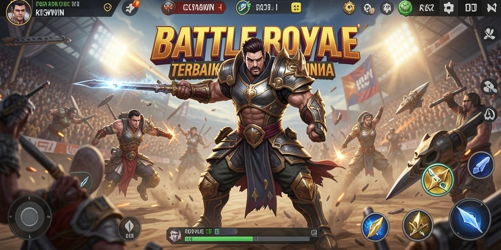 Gameplay Battle Royale yang intens dan menantang di KKWIN.