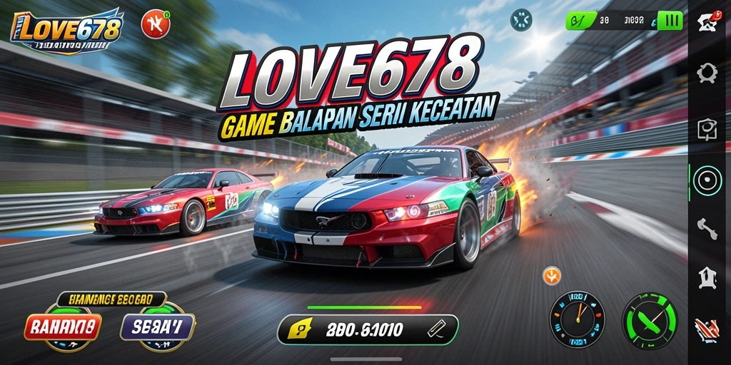 Tampilan gameplay balapan yang mendebarkan di LOVE678.