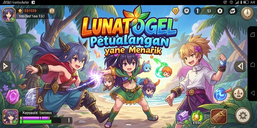 Tampilan menarik dari gameplay LUNATOGEL dengan karakter anime yang beraksi.