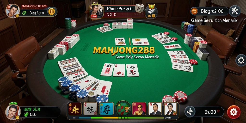 Tampilan gameplay seru di MAHJONG288 saat bermain Poker.