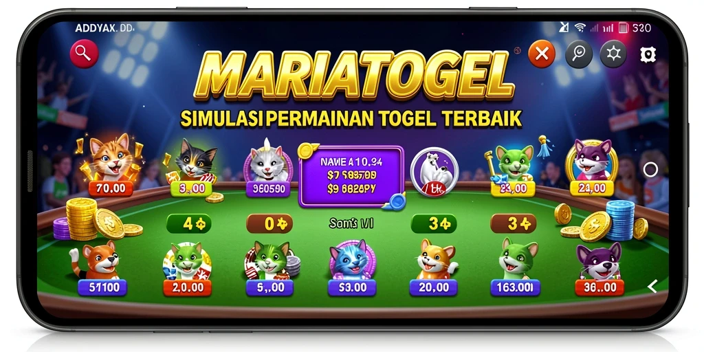 Screenshot MARIATOGEL yang menampilkan antarmuka permainan togel yang menarik.