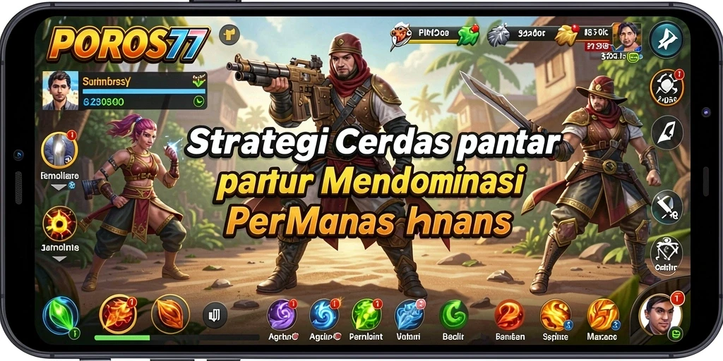 Screenshot menampilkan aksi strategis mendebarkan dalam POROS77.
