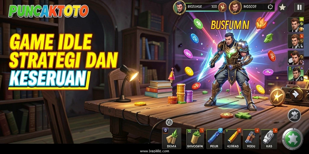Screenshot gameplay PUNCAKTOTO menampilkan karakter yang sedang mengumpulkan sumber daya.