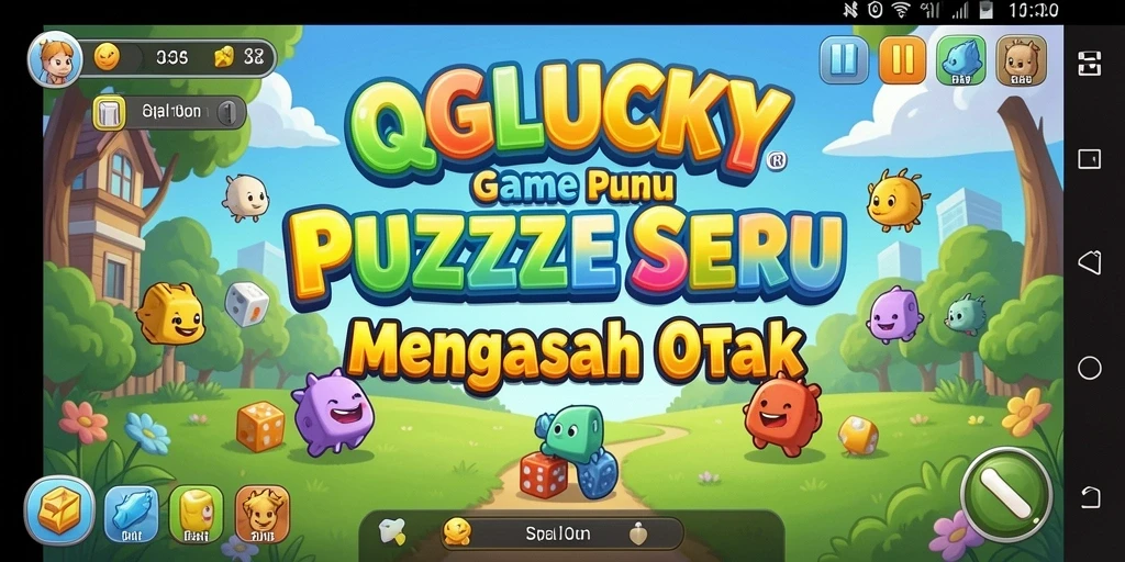 Screenshot QGLUCKY menampilkan gameplay seru dalam menyelesaikan teka-teki.