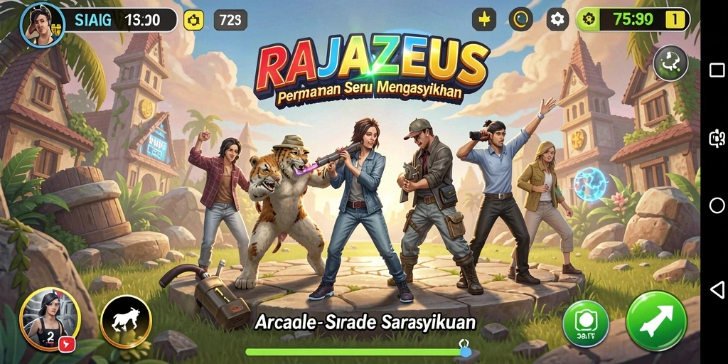 Tampilan gameplay seru dari RAJAZEUS yang menantang.