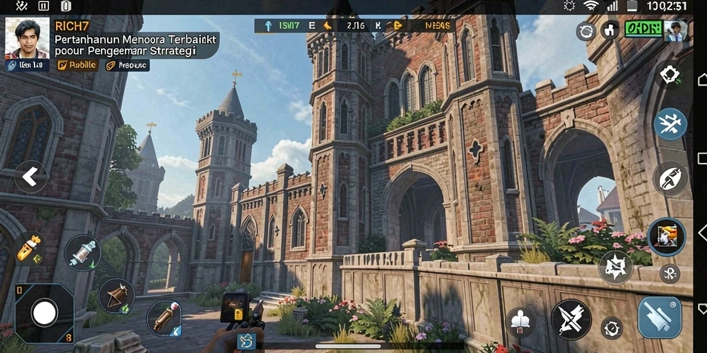 Screenshot gameplay RICH7 menunjukan aksi Tower Defense yang mendebarkan.