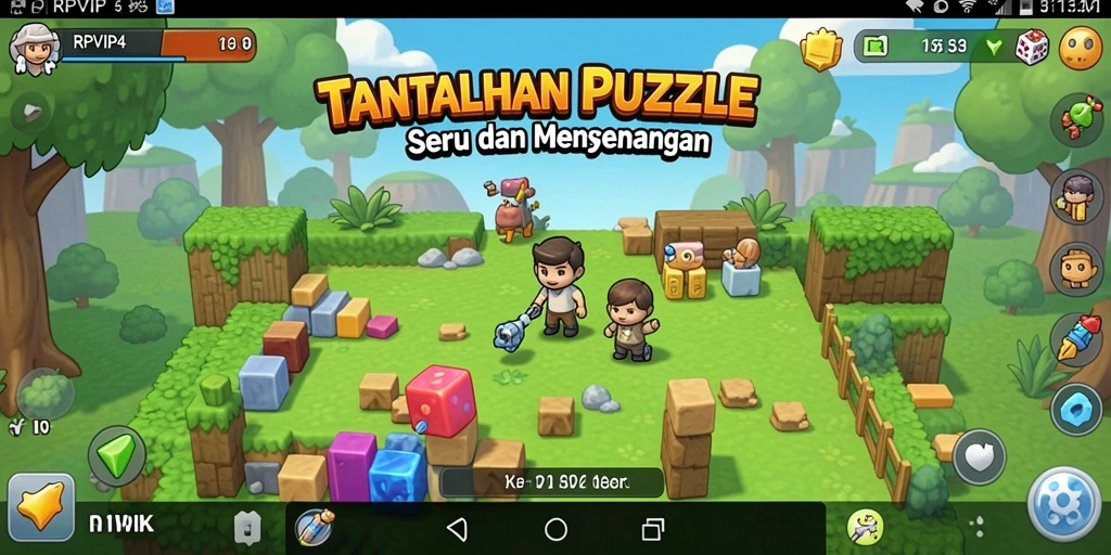 Tampilan gameplay RPVIP4 dengan berbagai tantangan Puzzle.