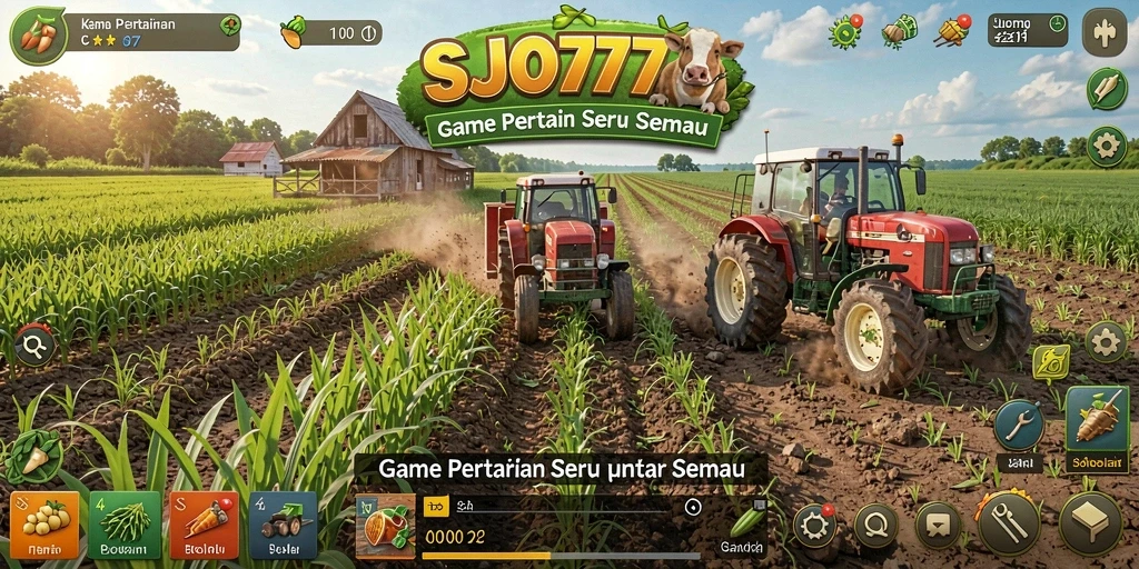 Screenshot utama SJO777 menunjukkan gameplay pertanian yang menarik.