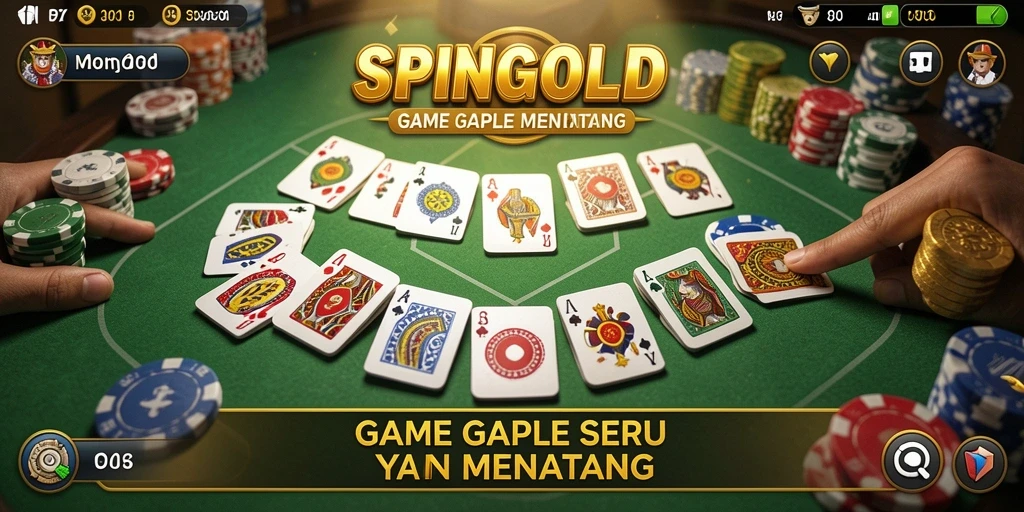 Tampilan menarik grafik gameplay Gaple di SPINGOLD.